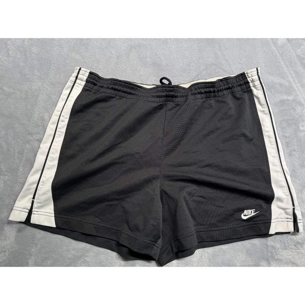 Nike Athletic Shorts Womens Medium (8-10) Black Slit Drawstring Waist Running